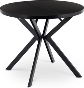 Stół Okrągły Rozkładany LUGO 90-190 cm Czarny Loft