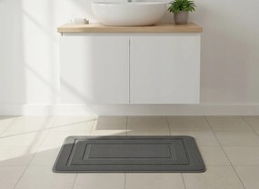 Dywanik Łazienkowy Ciemnoszary 40x60 cm Gumowy Spód Antypoślizgowy Ozdobny