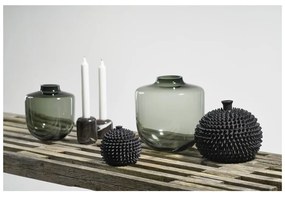 Szary szklany wazon (wysokość 21 cm) Daun – Villa Collection