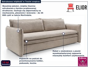 Beżowa sztruksowa kanapa z pojemnikiem L8-K17