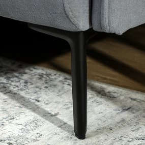 HOMCOM sofa 2-osobowa, grube poduszki, welurowe obicie, sofa tapicerowana, czarny