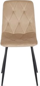 Zestaw Stół Okrągły LAUREN 80 cm Dąb Złoty/Czarny i 4 Krzesła ROBIN Beżowe