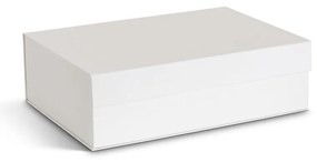 Białe kartonowe pojemniki dekoracyjne z pokrywką zestaw 3 szt. 42,5x29,5x13 cm Kian Paper Laminate – Bigso