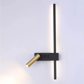 LAMPA ŚCIENNA KINKIET APP1439-2-W LEWY BLACK GOLD