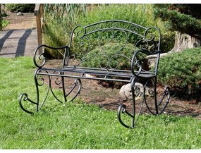 Czarna metalowa ławka ogrodowa Dares – Garden Pleasure