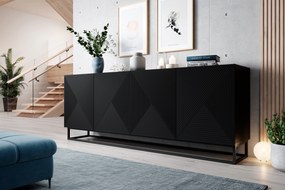 Komoda Asha 200 cm - czarny mat