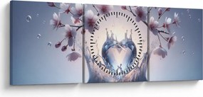 Obraz - Diamentowe serce (z zegarem) (90x30 cm)