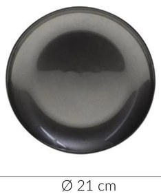 Talerz deserowy ANIA BLACK, szkło, Ø 21cm
