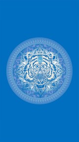 Ręcznik plażowy TIGER 100x180 cm niebieski, 100% mikrofibra