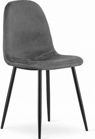 Krzesło Valora COMO z ciemnoszarego aksamitu do salonu lub jadalni