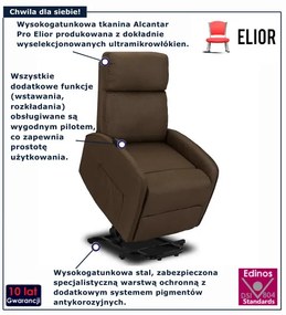 Brązowy fotel wypoczynkowy z funkcją podnoszenia C5-R03