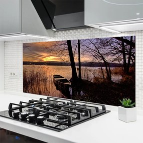 Dekor Szklany do Kuchni Samotna Łódź Pod Żaglami