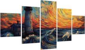 Obraz - Latarnia morska w falach (125x70 cm)
