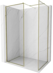 Mexen Kioto-F ścianka prysznicowa Walk-in z ramką 115 x 110 cm, transparent 8 mm, złota - 800-115-202-04-50-110