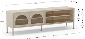 Kremowa szafka pod TV 160x50 cm Diora – Marckeric