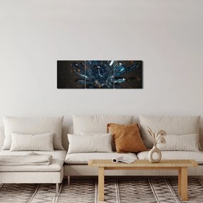 Obraz kryształu (z zegarem) (90x30 cm)