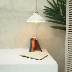 Biała lampa wisząca SULION Elena, wys. 150 cm
