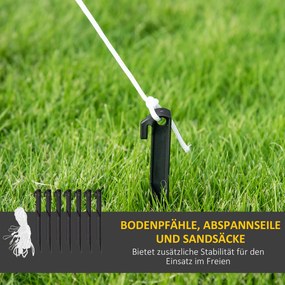 Outsunny 1,8 m Bałwan z Laską Cukrową &amp; Prezentem, Samonadmuchiwany, z LEDami, Odporny na Warunki Pogodowe