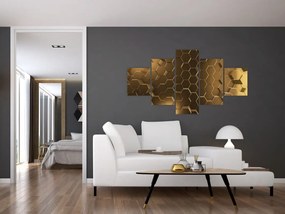 Obraz - Złote sześciokąty (125x70 cm)
