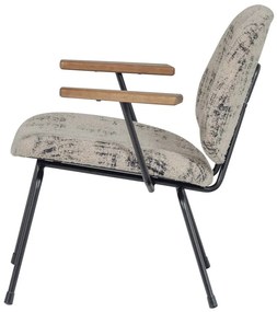 Beżowy fotel z tkaniny szenilowej Aure – WOOOD