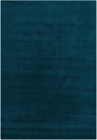 Ciemnoniebieski wełniany dywan tkany ręcznie 160x230 cm Textured Wool Border – Flair Rugs