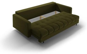 Zielona rozkładana sofa ze schowkiem z materiału bouclé 222 cm Bali – Cosmopolitan Design