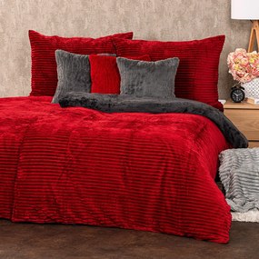 4Home Pościel mikrofranela Stripe winny, 140 x 200 cm, 70 x 90 cm