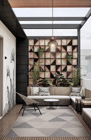 Dywan zewnętrzny Finn Trójkąty jasny szary 160 cm x 220 cm