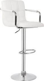 MIADOMODO Krzesło barowe 2 szt, z podłokietnikami, białe