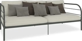 Szare metalowe łóżko pojedyncze 90x200 cm P0-L47