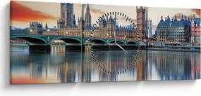 Obraz - Houses of Parliament w Londynie (z zegarem) (90x30 cm)