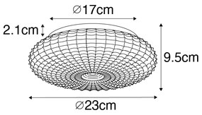 Zewnetrzna Klasyczna lampa sufitowa czarna z opalowym szkłem 23 cm IP44 - Nohmi klasyczny/Antyczny Oswietlenie zewnetrzne