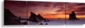 Obraz zachodu słońca na wybrzeżu (170x50 cm)