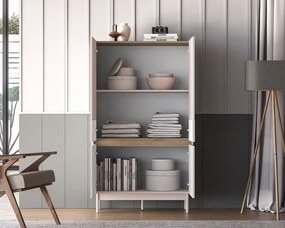 Komoda wysoka DUMI 04 4D 90 kaszmirowa/dąb cremona ML MEBLE