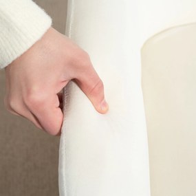 HOMCOM Fotel bujany, miękka tapicerka w wyglądzie aksamitu, gruba poduszka, szerokie oparcie, kremowobiały