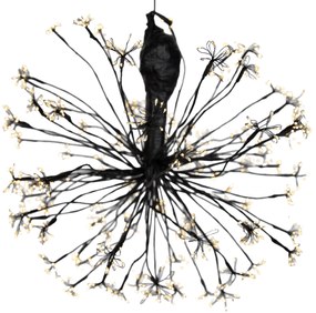 Zewnetrzna Świąteczna lampa wisząca kula czarna 60 cm z LED z timerem IP44 - Nobu Oswietlenie zewnetrzne