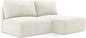 Otwarty Prawy narożnik z funkcją spania - z tkaniny szenilowej - biały - KONA