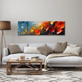 Obraz - Abstrakcyjny obraz kwiatów III. (170x50 cm)