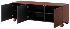 Szafka RTV trzydrzwiowa Sonatia II na nogach kulach 150 cm - burgund