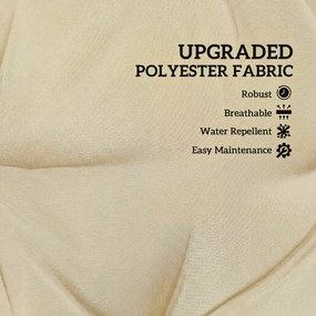 Outsunny Wodoodporne poduszki na krzesła z oparciem i paskami do użytku wewnętrznego i zewnętrznego, beżowe | Aosom PL