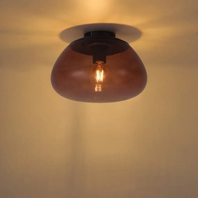 Designerska lampa sufitowa brązowa z brązowym szkłem - Giselle