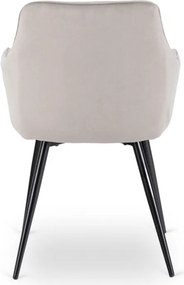 Zestaw Stół Prostokątny Rozkładany VICTOR 160-240 cm Czarny Marmur i 4 Krzesła MODESTO Szare Welurowe Nowoczesne