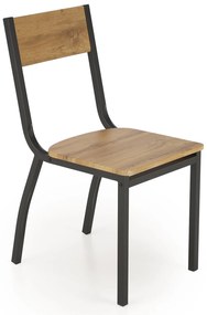 Zestaw drewniany stół + 4 krzesła, komplet naturalny / czarny MILTON