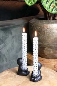 Zestaw 2 kamionkowych świeczników IDEAS 4 SEASONS, czarny