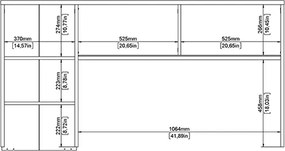 Biurko w połysku z nadstawką Function Plus 149 cm biały