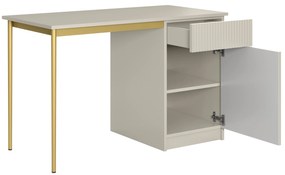 Biurko Nicole 120 cm z szufladą - kaszmir / złote nóżki