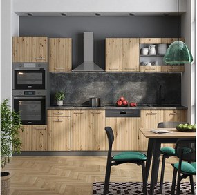 Aneks kuchenny artisan dąb/antracyt 300x60x81.6 r-line