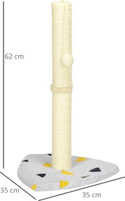 PawHut Drapak dla Kotów 62cm Słup z Drapakiem Drzewo do Drapania | Aosom PL