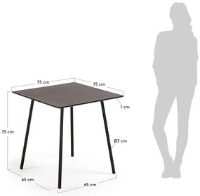 Czarny stół Kave Home Ulrich, 75x75 cm
