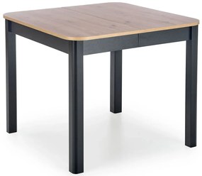 Rozkładany stół kwadratowy dąb artisan + czarny H8-M73